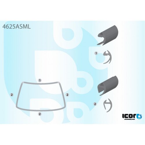 Молдинг скла гумовий AS00139145 на DAF 65/75/85/65CF/75CF/85CF/CF65/CF75/CF85/F65/F75/F85 1992-