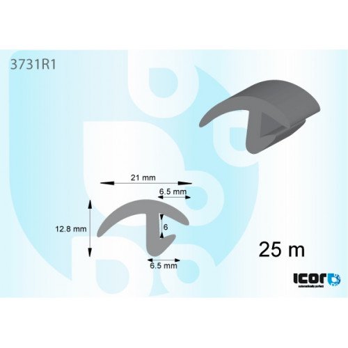 Молдинг стекла резиновый AS00139148 на FORD TRANSIT 1992-1995