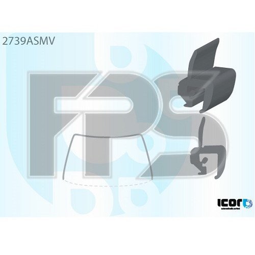 Молдинг скла гумовий AS00139194 на CITROEN NEMO 2008-2017