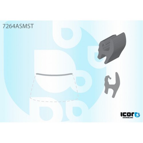 Молдинг скла гумовий AS00139229 на RENAULT LOGAN MCV 2007-2009