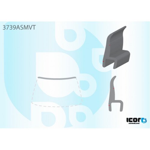 Молдинг скла гумовий AS00139238 на FORD TRANSIT 2000-2006