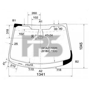 Стекло лобовое AS07358167 на FORD FIESTA 2013-2017