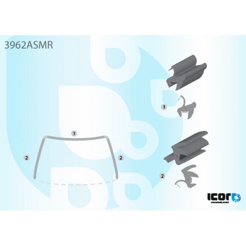 Молдинг скла гумовий AS00139388 на HONDA CRV 1997-2001