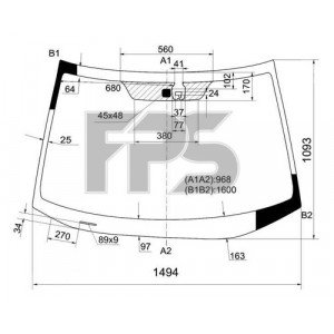 Лобове скло AS00139410 на HONDA CRV 2010-2012