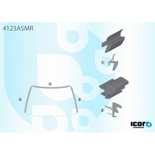 Молдинг скла гумовий AS00139565 на HYUNDAI SANTA FE I 2001-2006