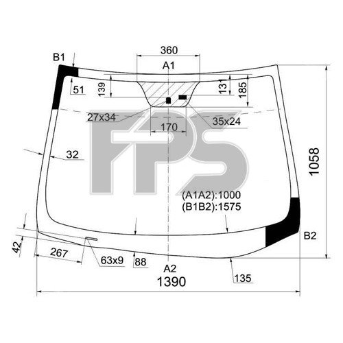 Стекло лобовое AS00139578 на HYUNDAI ELANTRA (MD) 2011-2014