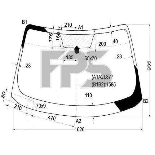 Стекло лобовое AS00139649 на INFINITI FX35/45 2003-2008