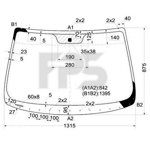 Лобове скло AS00140237 на NISSAN MICRA (K12) 2003-2010