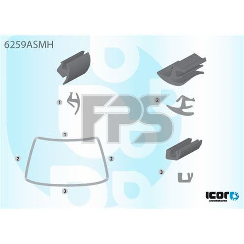 Молдинг скла гумовий AS00140296 на OPEL CORSA B 1993-2000