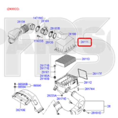 Корпус воздушного фильтра AS07359915 на HYUNDAI SONATA (NF) 2005-2007