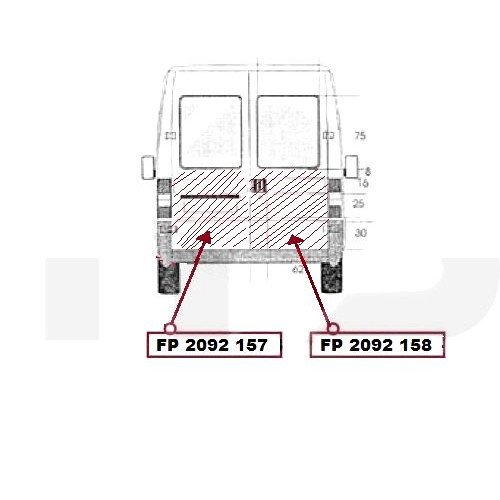 Рем. Частина Двері Зад. Прав. Нижній. Велика AS00063430 на FIAT DUCATO 1994-2001