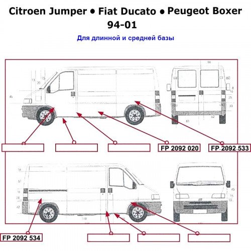 Рем. Частина Бока Зад. Лев. = Прав. AS07336153 на FIAT DUCATO 1994-2001