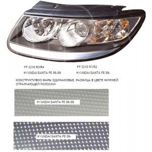 Фара Права Мех./Ел. H7+H7+Py21W+W5W AS00046465 на HYUNDAI SANTA FE II 2009-2012