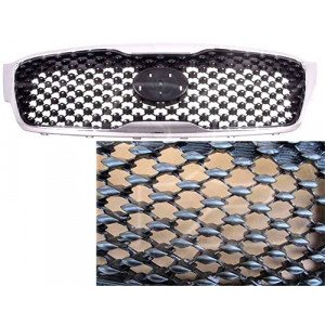 Решетка Радиатора Черный Металлик/Хром. Без Отверстий Под Камеру AS07339271 на KIA SORENTO 2015-2018