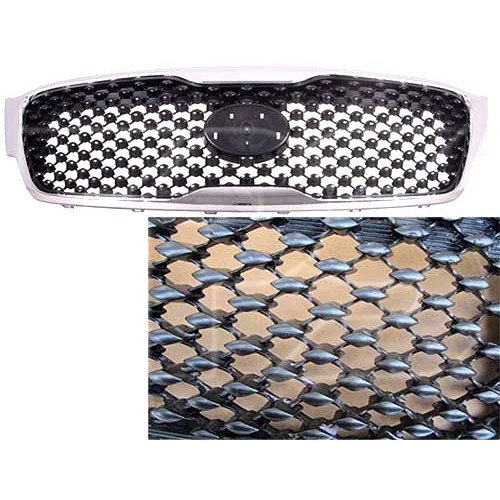 Решетка Радиатора Черный Металлик/Хром. Без Отверстий Под Камеру AS07339271 на KIA SORENTO 2015-2018