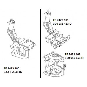 Бачок Омывателя Для А/М С Фарами Галоген (Одиночный Бачок) AS00049894 на VOLKSWAGEN PASSAT EUR (B7) 2011-2015