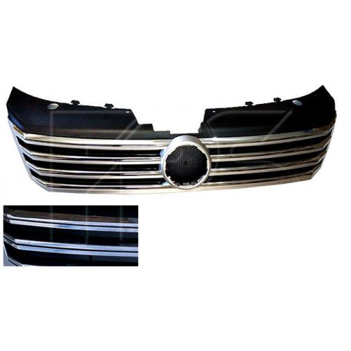 Решетка Радиатора С Хром. / Серый Металлик Ребрами AS07313745 на VOLKSWAGEN PASSAT EUR (B7) 2011-2015