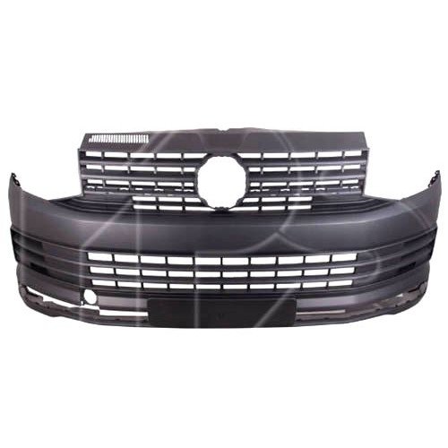 Бампер Передний Без Отверстий Омывателя Фар. Без Отверстий Под Парктроник Текстура AS07329900 на VOLKSWAGEN T6 2015-