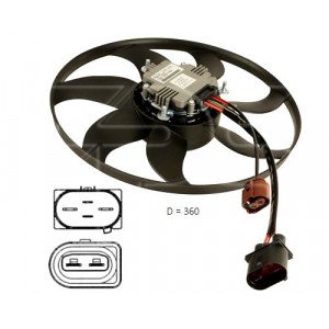 Вентилятор Радиатора D=360 AS07301631 на SKODA YETI 2009-2014