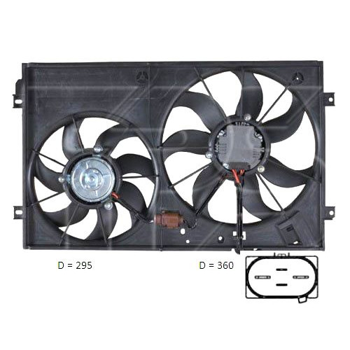 Диффузор С Вентиляторами (Диффузор Без Шторок) AS00049703 на VOLKSWAGEN CADDY II 2004-2010