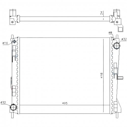 Радіатор охолодження двигуна AS07342428 на RENAULT CLIO III 2009-2012