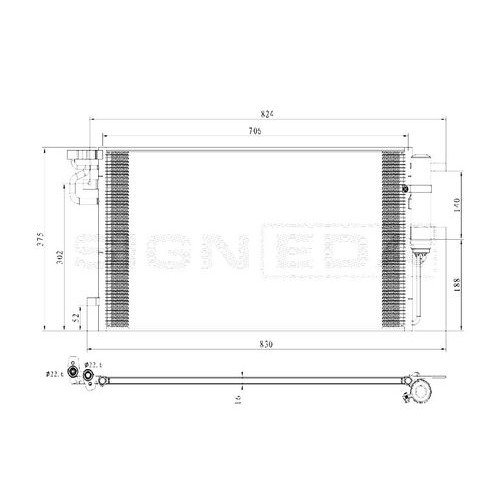 Радіатор кондиціонера AS00012972 на FORD FOCUS 2015-2018